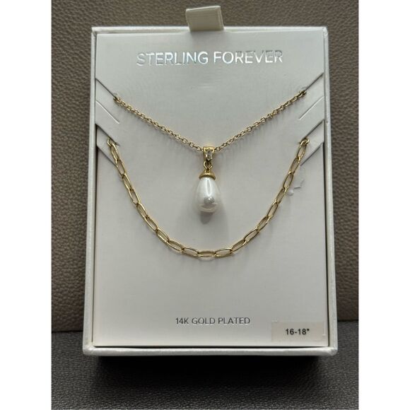 White Coin Pearl Pendant With Chain in Rhodium Over Sterling Silver 25.00 ctw - Picture 1 of 4